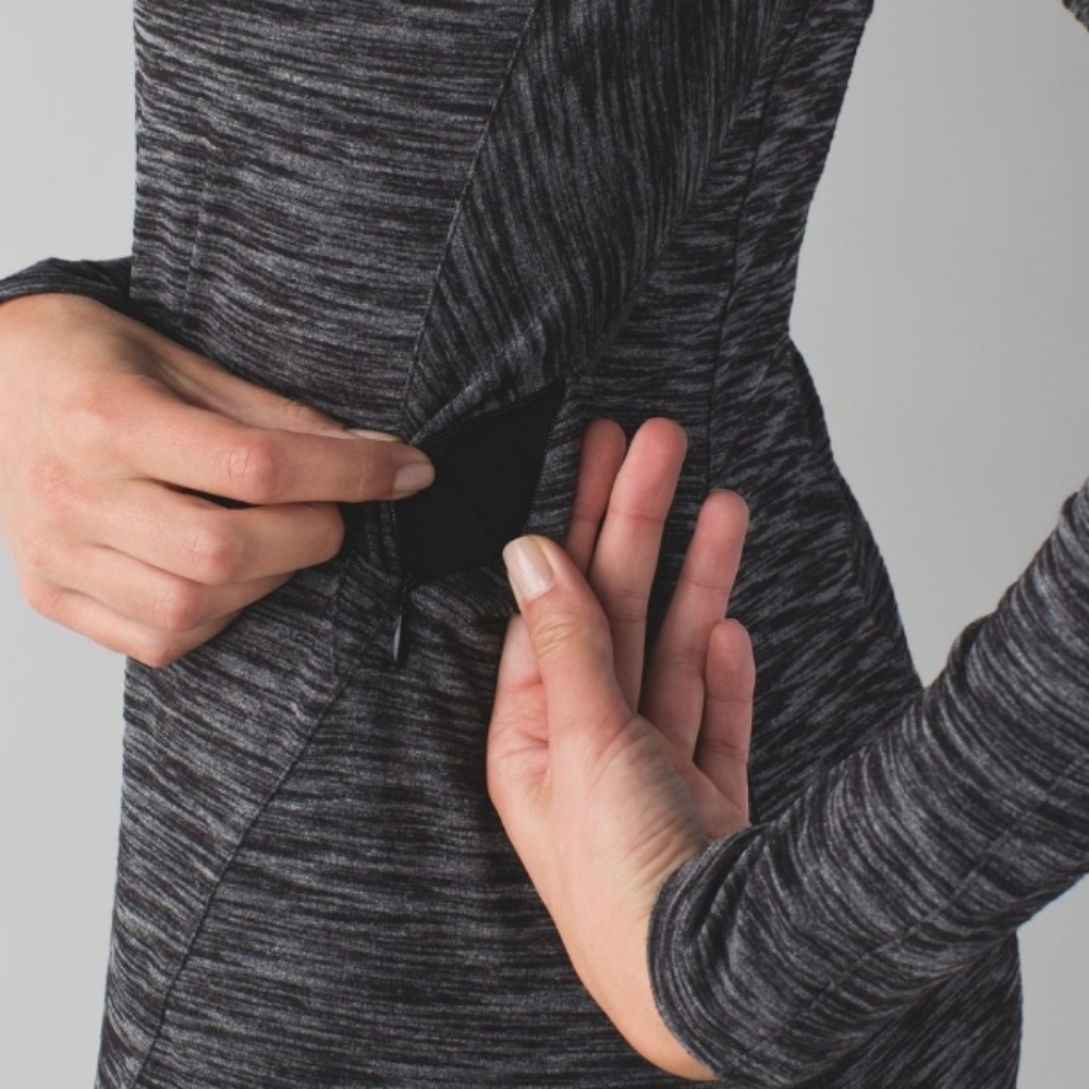 Lululemon &go Where-To Dress *Long Sleeve I Heathered Black size 2 - Picture 6 of 11